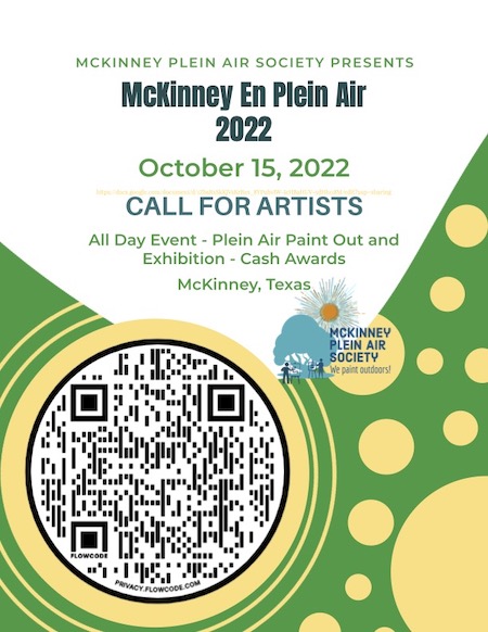 McKinney En Plein Air 2022 – call for artists – deadline Oct. 1