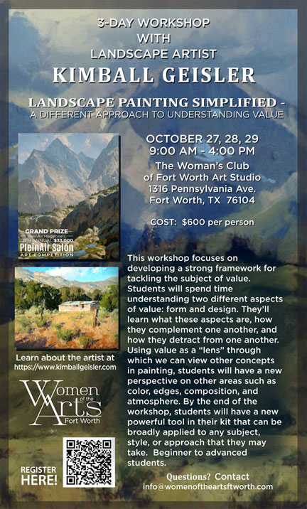 Kimball Geisler Workshop coming to The Woman’s Club of Fort Worth